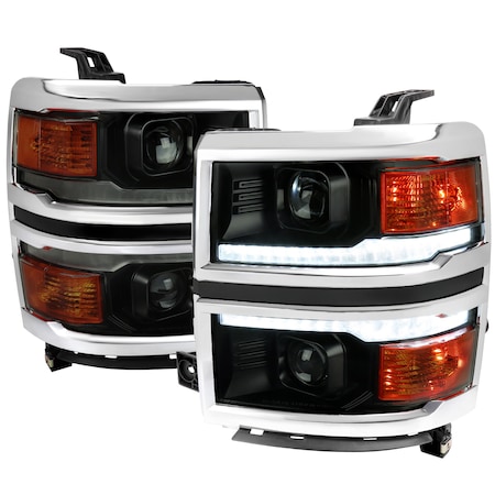 Spec-D Tuning 14-15 Chevrolet Silverado 1500 Projector Headlights 2LHP-SIV14SM-C-SQ-RS